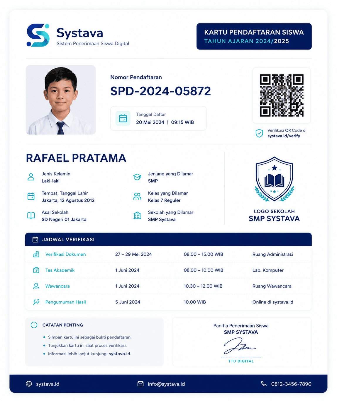 Kartu pendaftaran digital Systava
